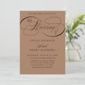 Invitation Moderne Calligraphie Classique de Mariage en Terra (Debout devant)