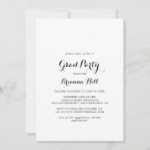 Invitation Moderne Calligraphie Grad Party (Devant)