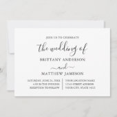 Invitation Moderne calligraphie minimaliste Mariage (Devant)