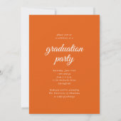 Invitation Moderne Calligraphie Orange Trois Photo Graduation (Dos)