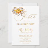 Invitation Moderne Calligraphie Script Graduation Elle L'A Fa (Devant)