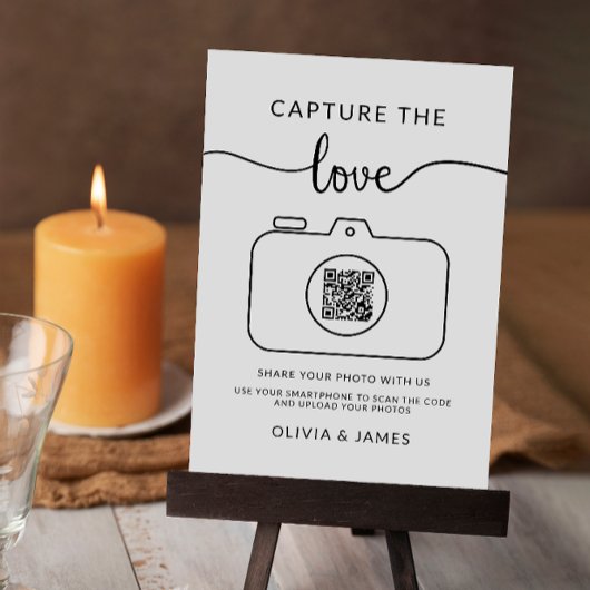 Invitation Moderne Capturez l'Love QR Code Mariage Sign,