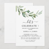 Invitation Moderne "Célébrons" avec Branche d'Oliv (Devant / Derrière)