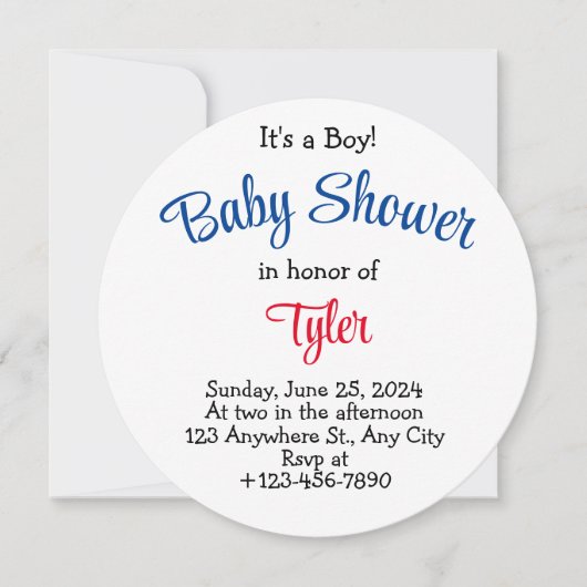Invitation Moderne C'est un garçon Baseball Baby Shower Invit (Devant)