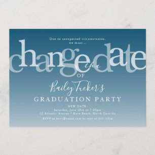 Invitation Moderne Changer la date de la fête de graduation d