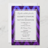 Invitation Moderne Chevron bleu et violet (Devant)