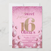 Invitation Moderne Chic 16e anniversaire Parties scintillant  (Devant)