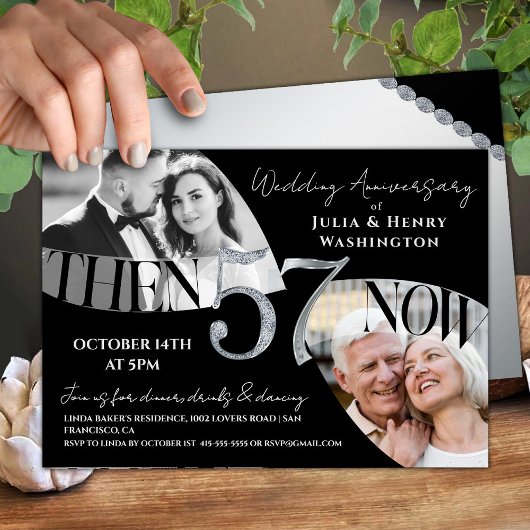 Invitation Moderne Chic 57e Anniversaire de Mariage