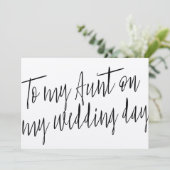 Invitation Moderne Chic "À ma tante le jour de mon mariage" (Debout devant)