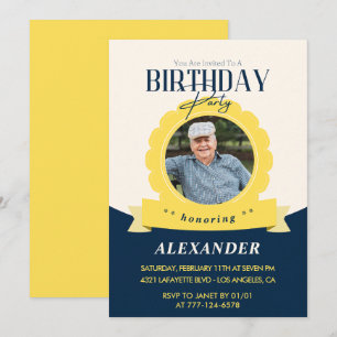 Invitation Moderne Chic anniversaire 94e anniversaire