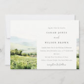 Invitation Moderne Chic Aquarelle Vignoble Paysage Mariage (Devant)