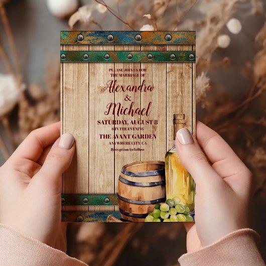 Invitation Moderne Chic Aquarelle Vignoble Paysage Mariage