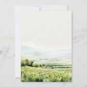 Invitation Moderne Chic Aquarelle Vignoble Paysage Mariage (Dos)