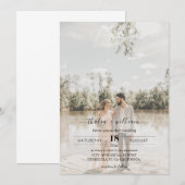 Invitation Moderne chic avec Mariage photo (Devant / Derrière)
