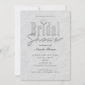 Invitation moderne chic blanc gris pour la douche  (Devant)