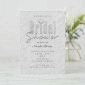 Invitation moderne chic blanc gris pour la douche  (Debout devant)