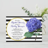 Invitation Moderne Chic Bleu Hydrangea Fête des mariées Maria (Debout devant)