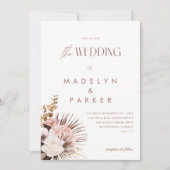 Invitation Moderne Chic Bohème Aquarelle Mariage Floral (Devant)