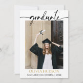 Invitation Moderne chic boho fleurs sauvages photo graduation (Dos)