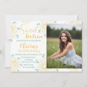 Invitation Moderne Chic Boho Floral Sweet 16 Anniversaire Pho (Devant)