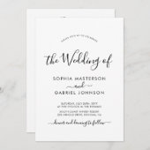 Invitation Moderne Chic Calligraphie QR Code Mariage (Devant / Derrière)