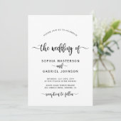 Invitation Moderne Chic Calligraphie Script Mariage photo (Debout devant)
