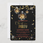 Invitation Moderne Chic Corporate, Décor de Noël (Devant)