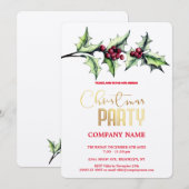 Invitation Moderne Chic Corporate Noël Aquarelle (Devant / Derrière)