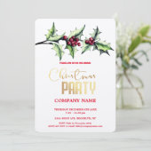 Invitation Moderne Chic Corporate Noël Aquarelle (Debout devant)