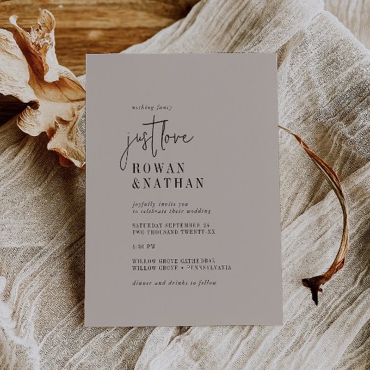 Invitation Moderne Chic COULEUR ÉDITABLE Just Love Mariage