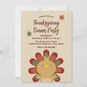 Invitation Moderne Chic Cute Turquie Dîner Thanksgiving (Devant)