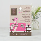 Invitation moderne chic de baby shower de maman (Debout devant)
