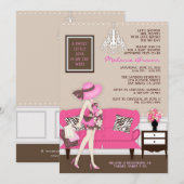 Invitation moderne chic de baby shower de maman (Devant / Derrière)