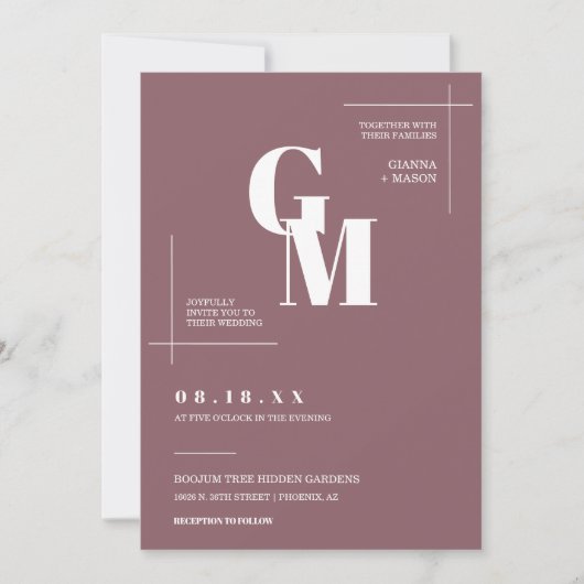 Invitation Moderne Chic Dusty violet Mariage QR Code Photo (Devant)
