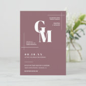 Invitation Moderne Chic Dusty violet Mariage QR Code Photo (Debout devant)