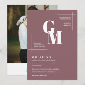 Invitation Moderne Chic Dusty violet Mariage QR Code Photo (Devant / Derrière)