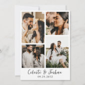 Invitation Moderne Chic Elegant 4 Photo QR Code Mariage (Dos)