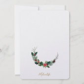 Invitation Moderne Chic Entreprise Noël Aquarelle Wreath (Dos)