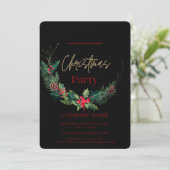 Invitation Moderne Chic Entreprise Noël Aquarelle Wreath (Debout devant)
