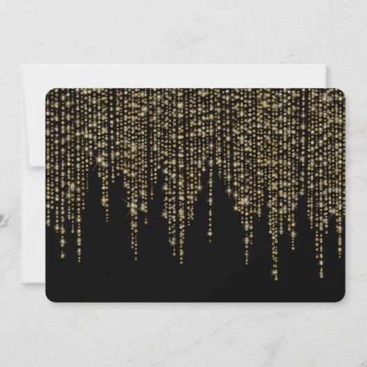 Invitation Moderne Chic Entreprise Or et Noir (Dos)