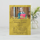 Invitation Moderne Chic Faux Gold Foil Photo Graduation (Debout devant)
