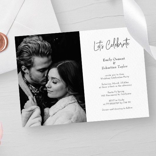 Invitation Moderne Chic Fêtons la réception de mariage unique