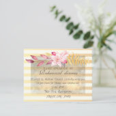 Invitation Moderne Chic Fleurs Rayées  Dîner de Répétition (Debout devant)