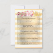 Invitation Moderne Chic Fleurs Rayées Réception (Devant)