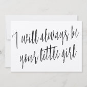 Invitation Moderne Chic "Je serai toujours ta petite fille" (Devant)