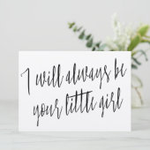 Invitation Moderne Chic "Je serai toujours ta petite fille" (Debout devant)