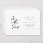 Invitation Moderne Chic La nuit avant le dîner de répétition (Devant)