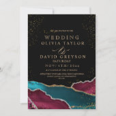 Invitation Moderne Chic Mariage Agate (Devant)