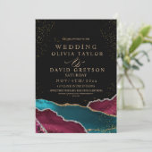Invitation Moderne Chic Mariage Agate (Debout devant)