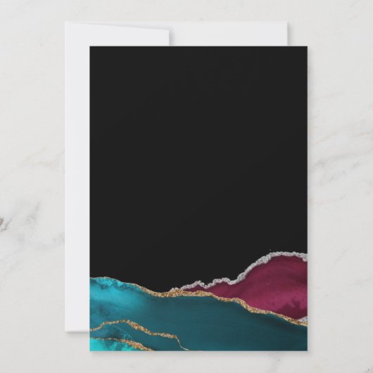 Invitation Moderne Chic Mariage Agate (Dos)